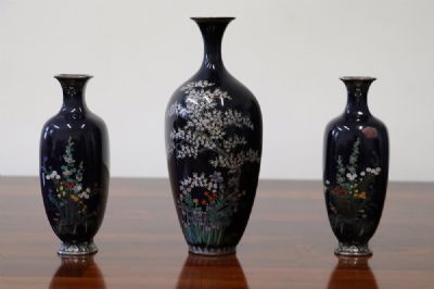 69 by A PAIR OF CLOISONNE VASES  at deVeres Auctions