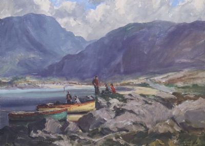 GALWAYS FISHERFOLK by Rowland Hill  at deVeres Auctions