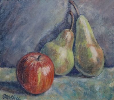STILL LIFE, PEARS AND APPLE by Fred McElwee  at deVeres Auctions