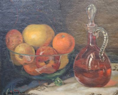 STILL LIFE WITH FRUITS AND A JUG by Gaetano De Gennaro  at deVeres Auctions