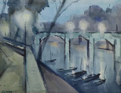 FIRST LIGHTS (PARIS) by Desmond Carrick sold for €320 at deVeres Auctions