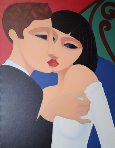 THE KISSING COUPLE by Paul Kerr sold for €460 at deVeres Auctions
