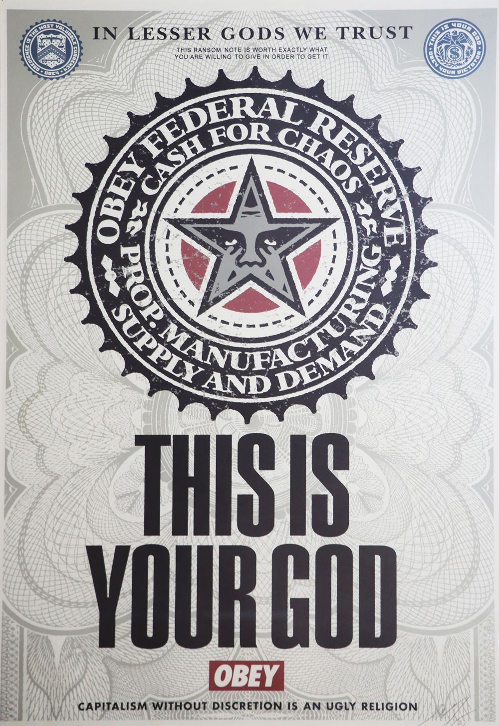 OBEY - THIS IS YOUR GOD by Shepard Fairey sold for €440 at deVeres Auctions