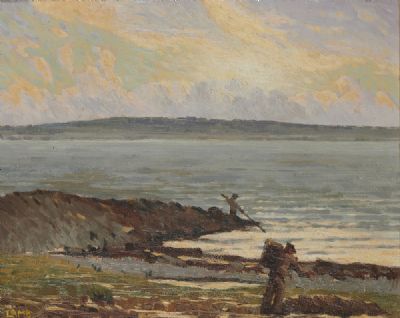 GATHERING KELP by Charles Vincent Lamb  at deVeres Auctions