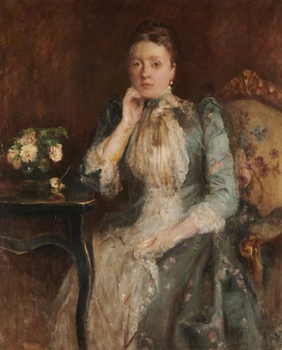 PORTRAIT OF A LADY SEATED AT A WRITING TABLE by Sir Walter Frederick Osborne  at deVeres Auctions