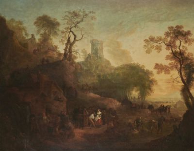 BREAKING UP OF AN IRISH FAIR by Nathaniel Grogan  at deVeres Auctions