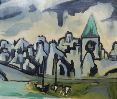 COASTAL TOWN by Markey Robinson  at deVeres Auctions