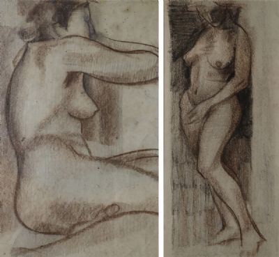 A PAIR OF NUDE STUDIES by George Campbell  at deVeres Auctions