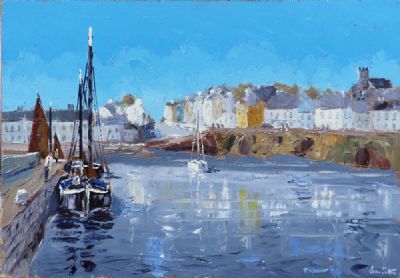 GALWAY HOOKERS, ROUNDSTONE HARBOUR CO. GALWAY by Ivan Sutton  at deVeres Auctions