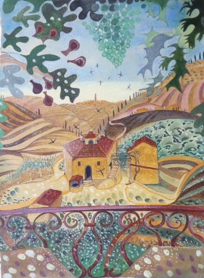 TUSCAN HILLFARM by Pauline Bewick  at deVeres Auctions