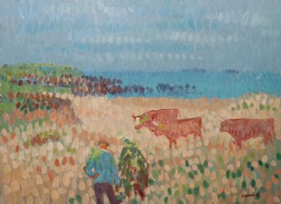CATTLE, INISBOFFIN by Desmond Carrick  at deVeres Auctions
