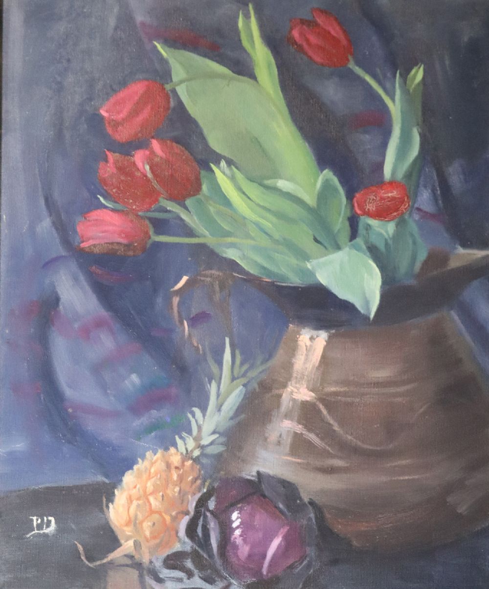 RED TULIPS by Phoebe Donovan  at deVeres Auctions