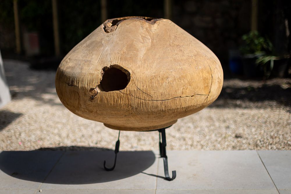 Lot 110 - SPALTED BEECH VESSEL by Liam O'Neill