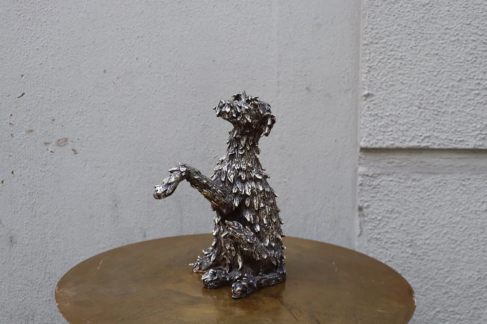 Lot 125 - WOLFHOUND WITH PAW UP by Patrick O'Reilly