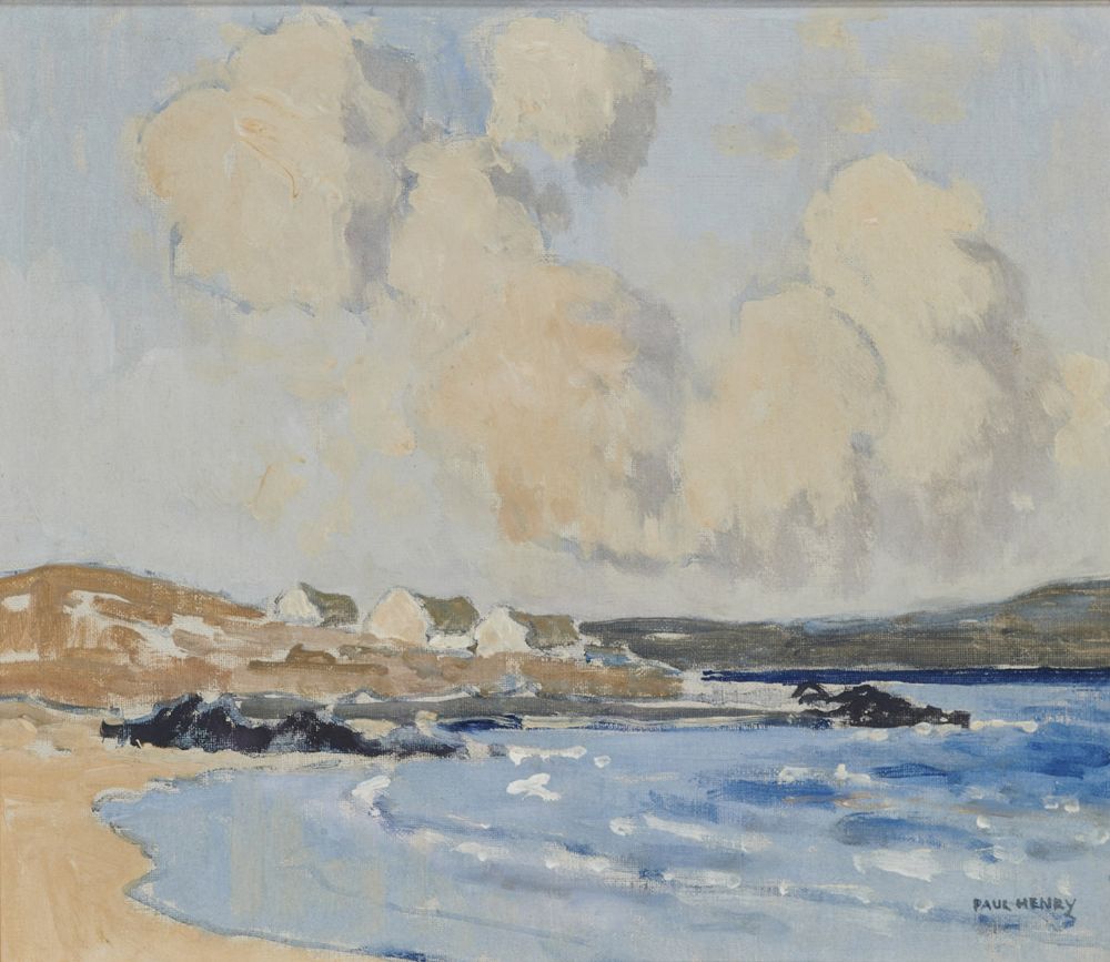 COTTAGES ON THE WEST COAST OF IRELAND by Paul Henry  at deVeres Auctions