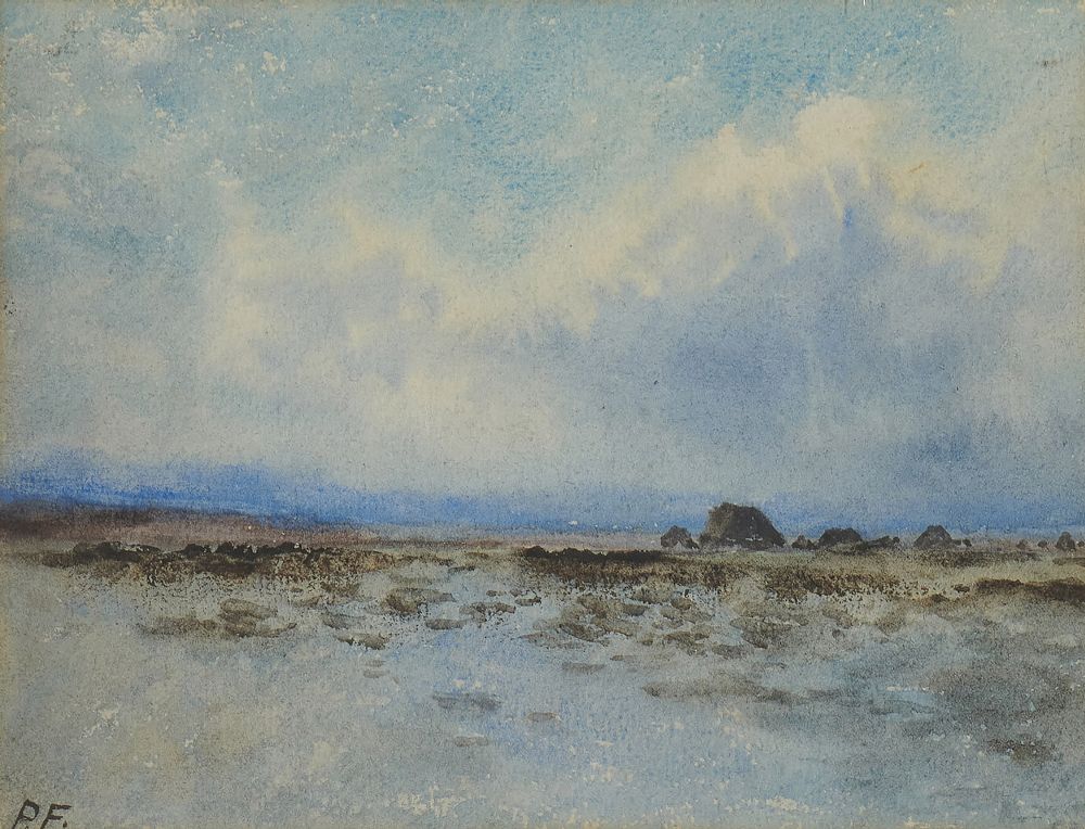 Lot 24 - BOGLAND LANDSCAPE, WEST OF IRELAND by William Percy French