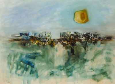 SUN OVER VILLAGE by Gerald Davis  at deVeres Auctions