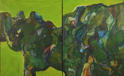 TREES - WOODED HILLSIDE, A DIPTYCH by Barrie Cooke sold for €9,500 at deVeres Auctions