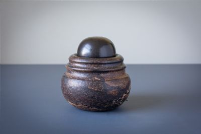 BAKED LIDDED POT, 1981 by Sonja Landweer sold for €480 at deVeres Auctions