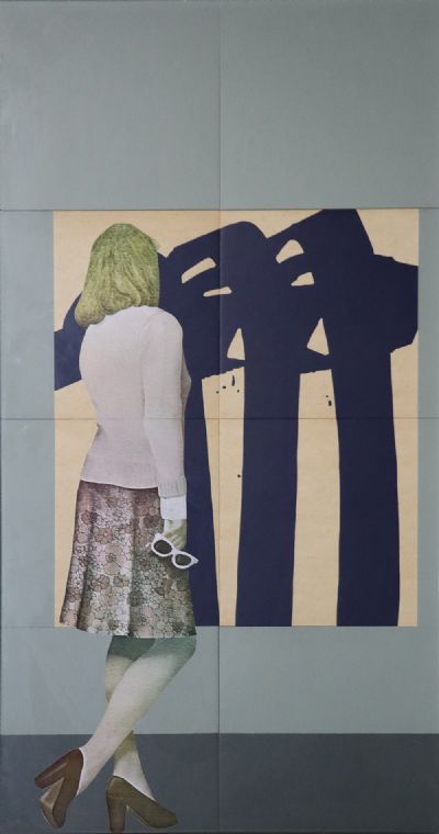 WOMAN AND PIERRE SOULAGES by Robert Ballagh  at deVeres Auctions