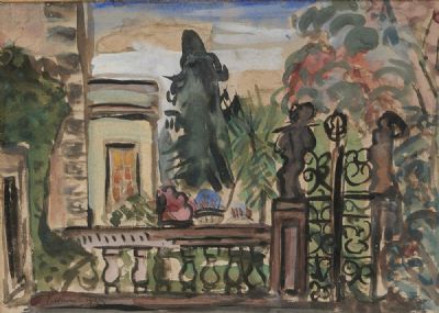 TERRACE AT TOURIN by Evie Hone sold for €3,200 at deVeres Auctions