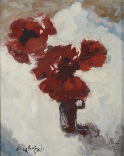 RED POPPIES by Maurice MacGonigal  at deVeres Auctions