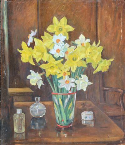 STILL LIFE OF DAFFODILS by Rosaleen Brigid Ganly  at deVeres Auctions
