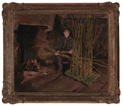 THE BASKET WEAVER by Robert Taylor Carson  at deVeres Auctions