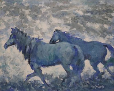 WILD HORSES, KERRY by Maurice MacGonigal  at deVeres Auctions
