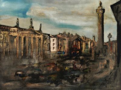 O'CONNELL STREET WITH NELSON'S PILLAR AND THE GPO by Seamus O'Colmain  at deVeres Auctions