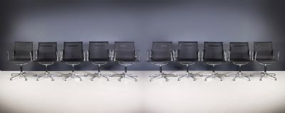 A SET OF TEN OFFICE CHAIRS by Charles & Ray Eames  at deVeres Auctions