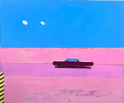 DESERT SCAPE WITH AUTOMOBILE by Michael Cullen  at deVeres Auctions