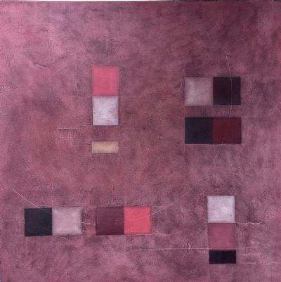 RED AND GREY MULTI SQUARES by Felim Egan  at deVeres Auctions