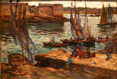 HARBOUR AT CONCARNEAU by Aloysius O'Kelly  at deVeres Auctions