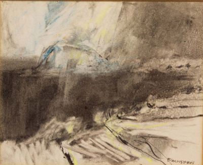 THUNDERSTORM, LOUGH NEAGH by Basil Blackshaw sold for €350 at deVeres Auctions