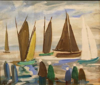 COASTAL SCENE WITH SAILING BOATS by Markey Robinson  at deVeres Auctions
