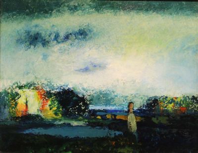 FIGURE IN A LANDSCAPE by Daniel O'Neill  at deVeres Auctions